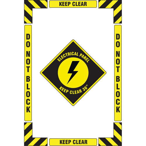 "Electrical Panel" Floor Marking Kit, Adhesive, English with Pictogram The Estey Group