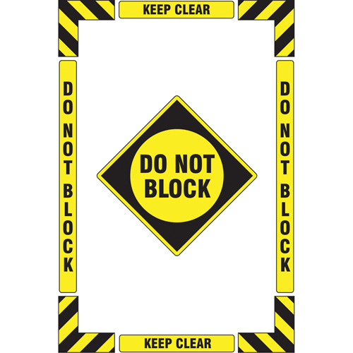 Trousse de marquage du sol ?Keep Clear Do Not Block? (se tenir &agrave; l&eacute;cart - ne pas encombrer), Adh&eacute;sif, Anglais avec pictogramme The Estey Group