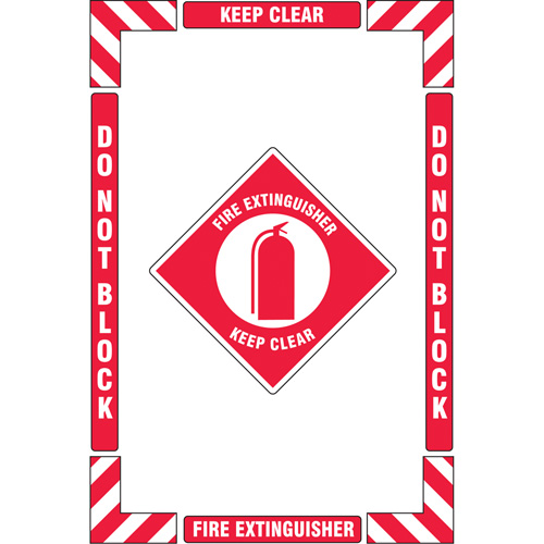 "Fire Extinguisher" Floor Marking Kit, Adhesive, English with Pictogram The Estey Group