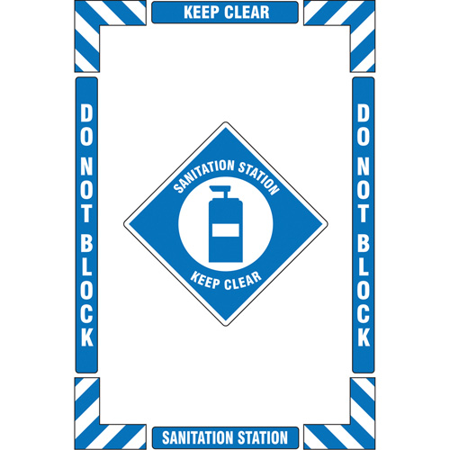 "Sanitation Station" Floor Marking Kit, Adhesive, English with Pictogram The Estey Group