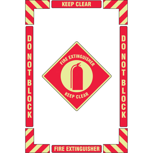 "Fire Extinguisher" Floor Marking Kit, Adhesive, English with Pictogram The Estey Group