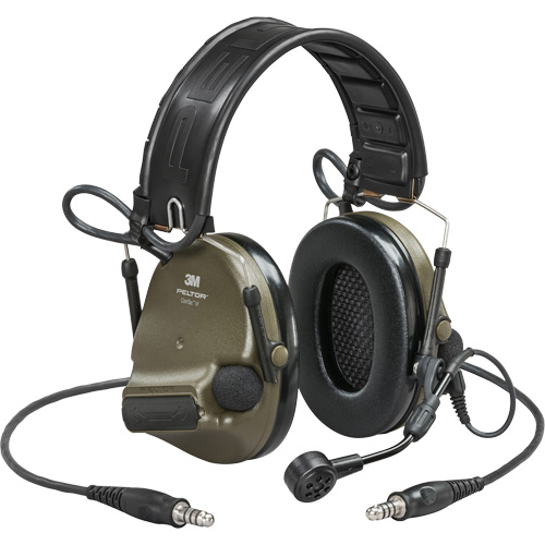 Casque VI NIB avec deux fils de sortie et rail arc Peltor ComTac, Style Bandeau, 23 dB The Estey Group