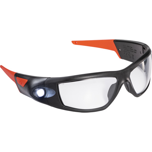 SPG500 Rechargeable Inspection Beam Safety Glasses, Clear Lens, ANSI Z87+ The Estey Group
