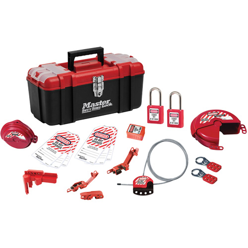 Trousse de cadenassage avec serrures en thermoplastique Zenex, Ensemble &eacute;lectrique/Vanne, 19 composants compris The Estey Group