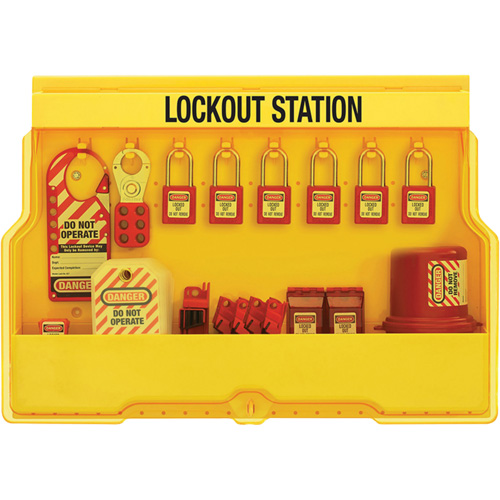 Station de cadenassage dappareils &eacute;lectriques de qualit&eacute; sup&eacute;rieure, Cadenas Thermoplastique, Capacit&eacute; de 16, Cadenas Compris The Estey Group