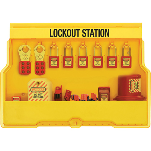 Station de cadenassage dappareils &eacute;lectriques de qualit&eacute; sup&eacute;rieure, Cadenas Thermoplastique, Capacit&eacute; de 16, Cadenas Compris The Estey Group