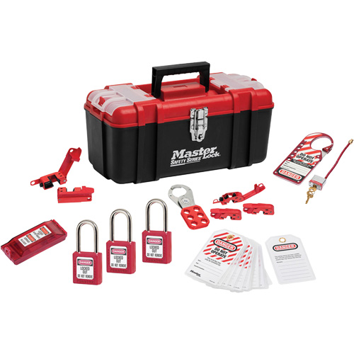 Trousse de cadenassage standard avec cadenas en thermoplastique Zenex, Ensemble &eacute;lectrique, 14 composants compris The Estey Group