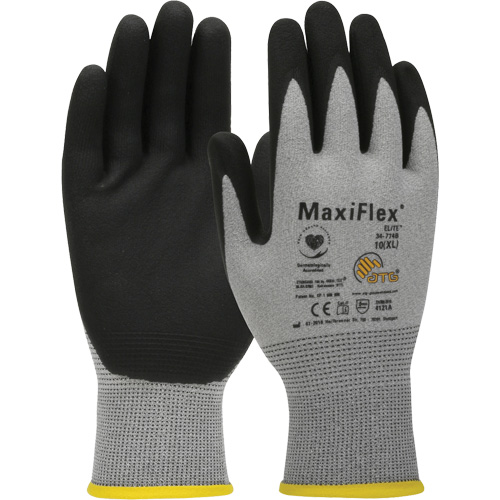 Gants compatibles avec les &eacute;crans tactiles ultral&eacute;gers ATG MaxiFlex Elite, Grand, R&ecirc;vetement Nitrile, Calibre 18, Enveloppe en Nylon The Estey Group