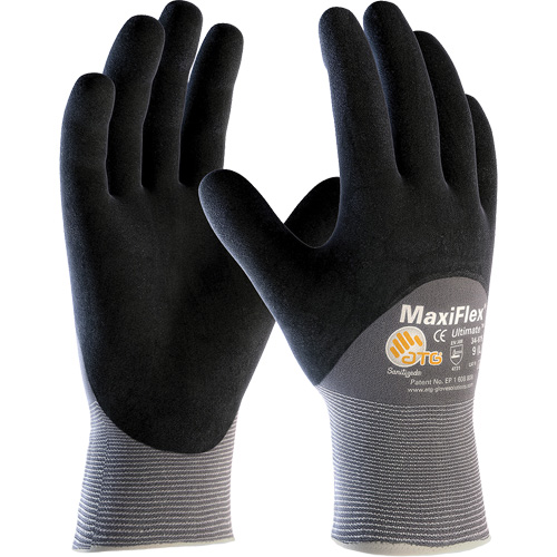 Gants compatibles avec les &eacute;crans tactiles ATG MaxiFlex Ultimate, Grand, R&ecirc;vetement Nitrile, Calibre 15, Enveloppe en Nylon/&eacute;lasthanne The Estey Group