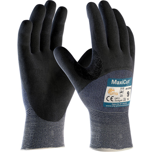 Gants r&eacute;sistants aux coupures en tricot sans couture ATG MaxiCut Ultra, Taille Grand, Calibre 15, Rev&ecirc;tement Nitrile, Enveloppe en Fil technique, ASTM ANSI niveau A3/EN 388 niveau 5/EN 388 niveau C The Estey Group