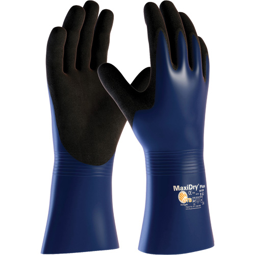 Gants r&eacute;sistant aux produits chimiques et aux coupures ATG MaxiDry Plus, Grand, R&ecirc;vetement Nitrile, Enveloppe en Nylon/&eacute;lasthanne The Estey Group