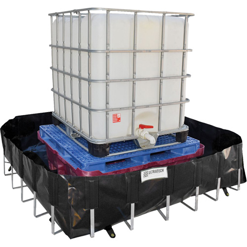 Ultra-IBC Berm&reg; Spill Berm, 400 US gal. Capacity, 6' W x 6' L x 18" H, L-Bracket The Estey Group