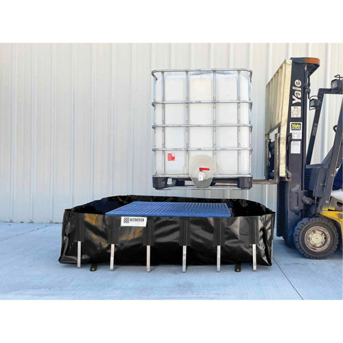 Ultra-IBC Berm&reg; Spill Berm, 400 US gal. Capacity, 6' W x 6' L x 18" H, L-Bracket The Estey Group