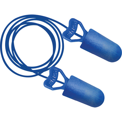 Bouchons d'oreilles biosourc&eacute;s d&eacute;tectables par le m&eacute;tal Food Pro PinchFit BioSoft, Avec cordon, Taille unique, Vrac - Boîte, NRR dB 32 The Estey Group