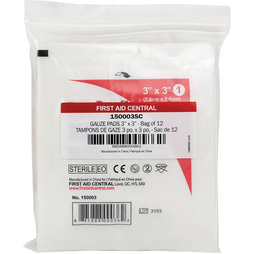 SmartCompliance&reg; Refill Gauze, Pad, 3" L x 3" W, Sterile, Medical Device Class 1 The Estey Group