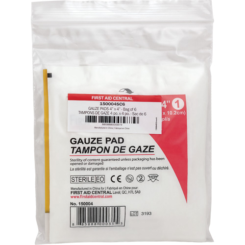 Recharge de gaze SmartCompliance, Tampon, 4" lo x 4" la, St&eacute;rile, Dispositif m&eacute;dical Classe 1 The Estey Group