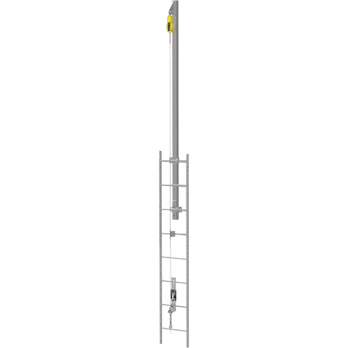 Latchways&reg; Vertical Ladder Lifeline with SRL Ladder Extension Post Kit, Stainless Steel The Estey Group