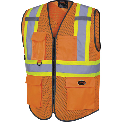 6960 Veste de s&eacute;curit&eacute; &agrave; maille en avant, Orange haute visibilit&eacute;, Moyen, Polyester The Estey Group