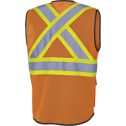 6960 Veste de s&eacute;curit&eacute; &agrave; maille en avant, Orange haute visibilit&eacute;, Moyen, Polyester The Estey Group