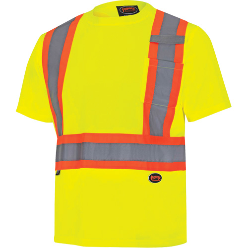 6991 Bird's-Eye Safety Shirt, Polyester, 3X-Large, High Visibility Lime-Yellow The Estey Group