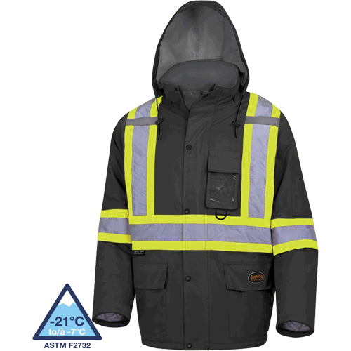 5031BK Waterproof Quilted Safety Parka, Black, Small The Estey Group