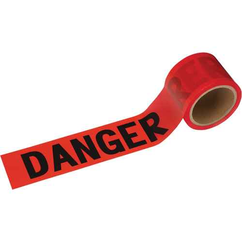 388 Ruban de danger, Bilingue, 3" la x 200' lo, 1,5 mil, Noir/rouge The Estey Group