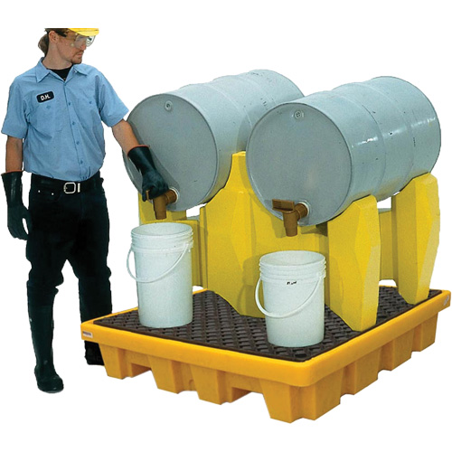 Ultra-Drum Rack 2-Drum Containment System without Drain, 53" L x 53" W x 44.8" H, 1500 US gal. Capacity The Estey Group