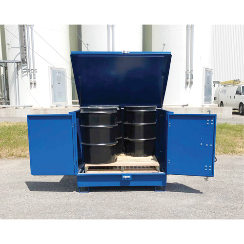 Palette de d&eacute;versement en acier avec couvercle rigide S-4 Ultra, 61" lo x 54,4" la x 52" h, Capacit&eacute; de charge 4700 lb The Estey Group