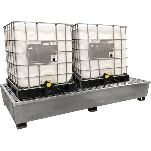 Steel Ultra-Twin IBC Spill Pallet&reg;, 370 US gal. Spill Capacity, 103.8" x 26.8" x 51.1" The Estey Group