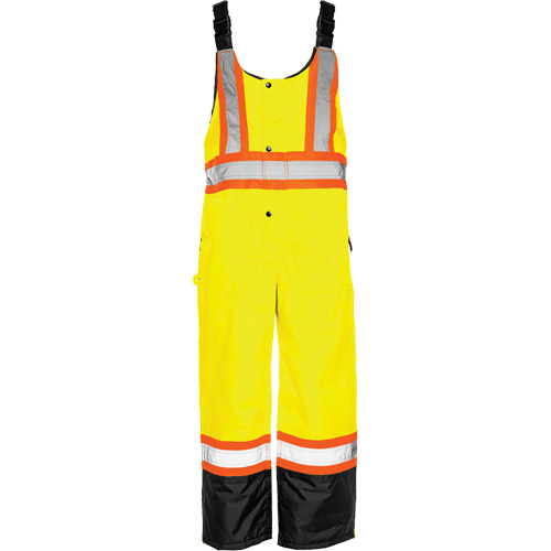 TO1 Winter Traffic Overalls, Polyester, Small, Black/High Visibility Lime-Yellow The Estey Group