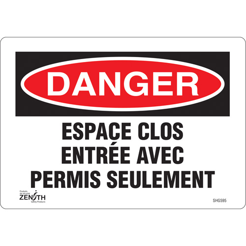 "Espace clos" Sign, 7" x 10", Vinyl, French The Estey Group
