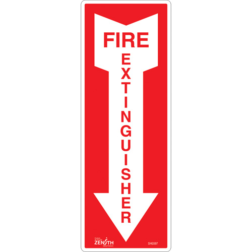 Enseigne Fire Extinguisher, 5" x 14", Vinyle, Anglais avec pictogramme The Estey Group