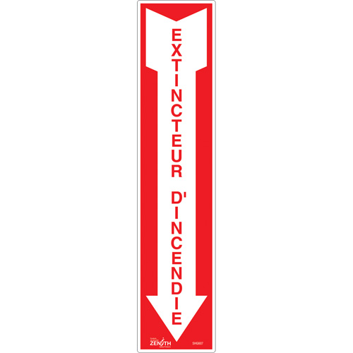 "Extincteur d'incendie" Sign, 4" x 18", Vinyl, French with Pictogram The Estey Group