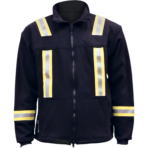 Veste FR ray&eacute;e en molleton &agrave; fermeture &agrave; glissi&egrave;re compl&egrave;te, Moyen, Bleu marin The Estey Group