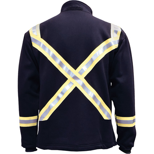 Veste FR ray&eacute;e en molleton &agrave; fermeture &agrave; glissi&egrave;re compl&egrave;te, Moyen, Bleu marin The Estey Group