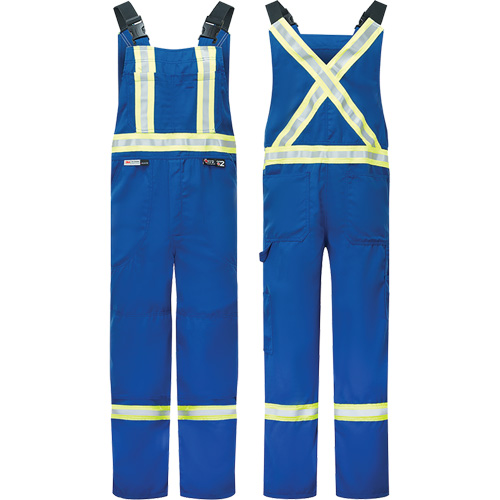 Westex&reg; DH Antistatic 6.5 oz. Flame Resistant Bib Pants, Small, Royal Blue The Estey Group