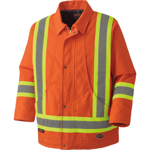 5537A Quilted Duck Safety Parka, High Visibility Orange, Small The Estey Group