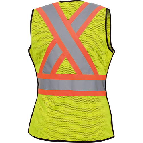 489 Women's High-Visibility Safety Tear-Away Vest, High Visibility Lime-Yellow, X-Small, Polyester The Estey Group
