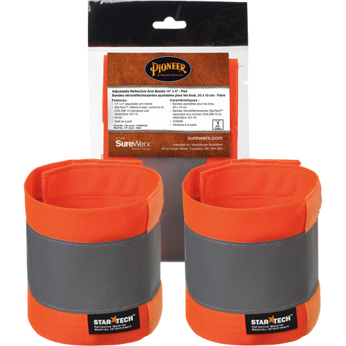 140A High-Visibility Orange Adjustable 14" X 4" Reflective Armband The Estey Group