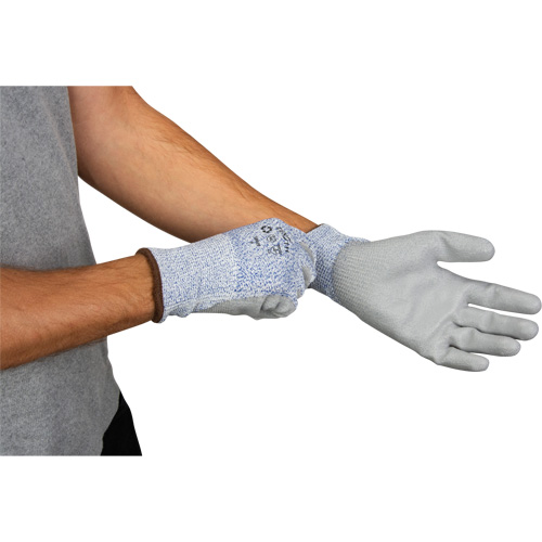 Gants &eacute;lastiques &eacute;cologiques r&eacute;sistants &agrave; la coupe, Taille 9, Calibre 13, Rev&ecirc;tement Polyur&eacute;thane, Enveloppe en PEHP/rPET, ASTM ANSI niveau A2 The Estey Group