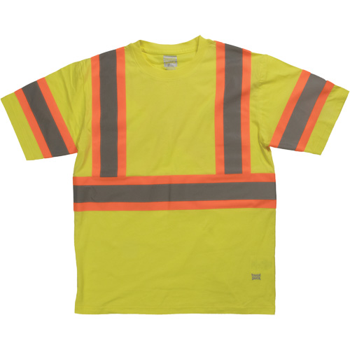 Chemise de s&eacute;curit&eacute; &agrave; manches courtes, Coton, T-petit, Jaune lime haute visibilit&eacute; The Estey Group