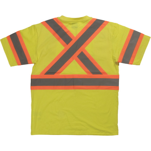 Chemise de s&eacute;curit&eacute; &agrave; manches courtes, Coton, T-petit, Jaune lime haute visibilit&eacute; The Estey Group