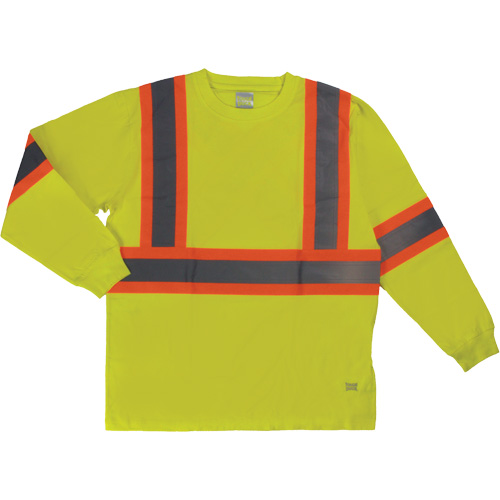 T-shirt de s&eacute;curit&eacute; &agrave; manches longues, Coton, T-petit, Jaune lime haute visibilit&eacute; The Estey Group