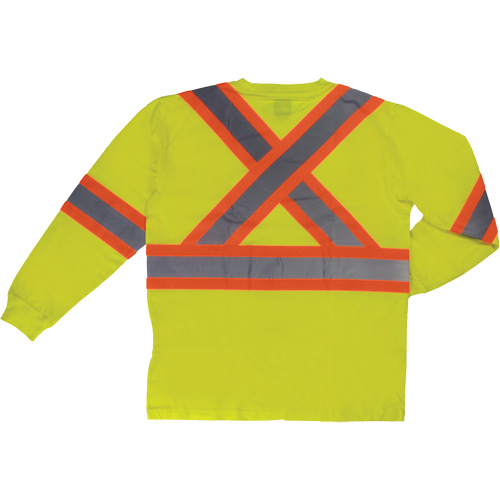 T-shirt de s&eacute;curit&eacute; &agrave; manches longues, Coton, T-petit, Jaune lime haute visibilit&eacute; The Estey Group