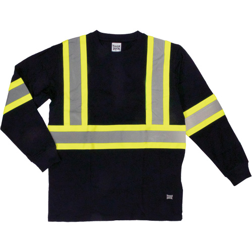 Long Sleeve Safety T-Shirt, Cotton, X-Small, Black The Estey Group
