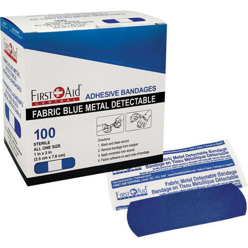 Bandages, Rectangular/Square, 3", Fabric Metal Detectable, Sterile The Estey Group