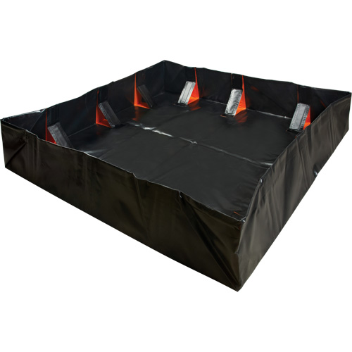 Berme d&eacute;ployable &agrave; mur IBX, Capacit&eacute; 1077 gal. US, 12' la x 12' lo x 12" h, Support &agrave; encliqueter The Estey Group