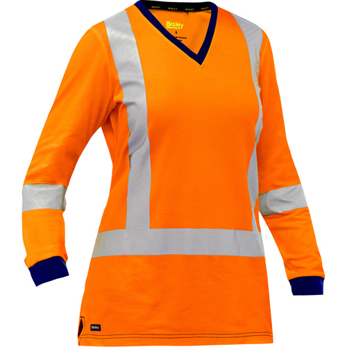 Bisley&reg; Women's X-Back Long Sleeve Shirt, Poly-Cotton, Small, High Visibility Orange The Estey Group