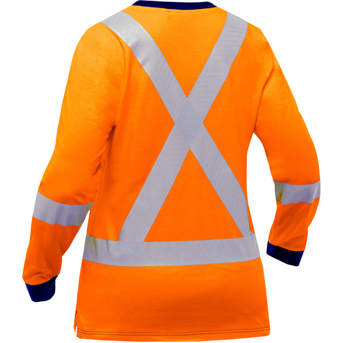 Bisley&reg; Women's X-Back Long Sleeve Shirt, Poly-Cotton, Small, High Visibility Orange The Estey Group