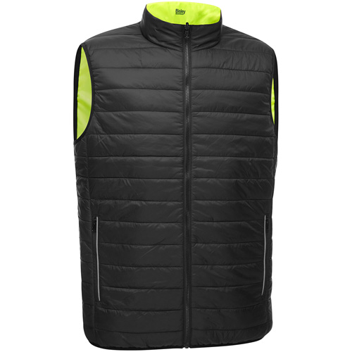 Bisley&reg; X-Back Reversible Puffer Vest, High Visibility Lime-Yellow, Small, Polyester The Estey Group